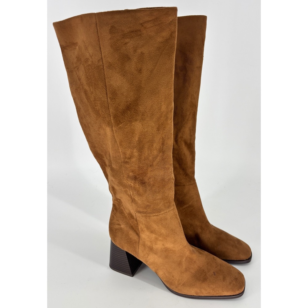 Nordstrom Rack Newbury Boots Chestnut Tan Women Size 9.5 Square Toe Block Heel
